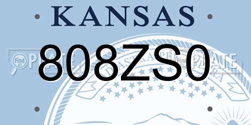 808ZS0 Kansas License Plate