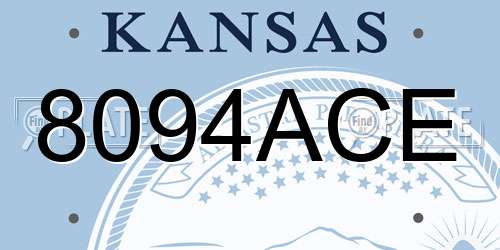 8094ACE Kansas License Plate
