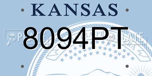 8094PT Kansas License Plate