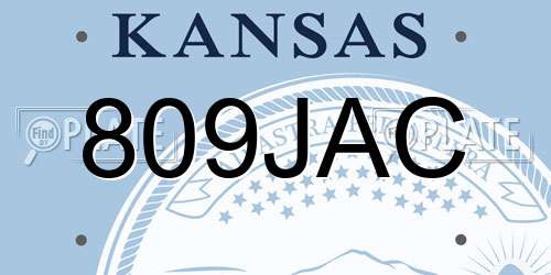 809JAC Kansas License Plate