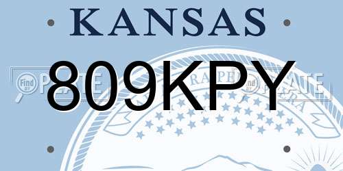 809KPY Kansas License Plate
