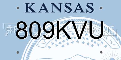 809KVU Kansas License Plate