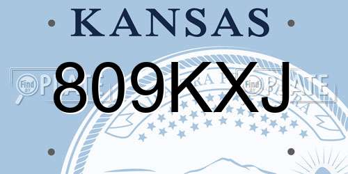 809KXJ Kansas License Plate