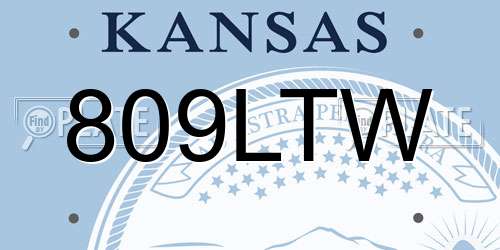 809LTW Kansas License Plate
