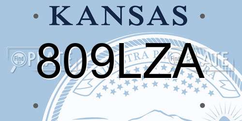 809LZA Kansas License Plate