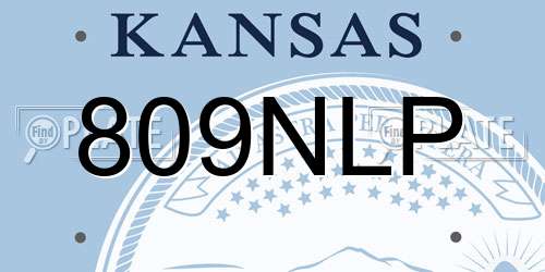 809NLP Kansas License Plate