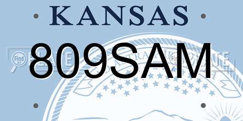 809SAM Kansas License Plate