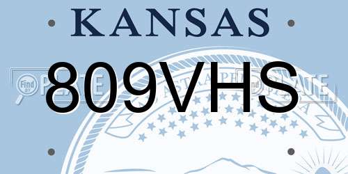 809VHS Kansas License Plate