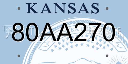 80AA270 Kansas License Plate