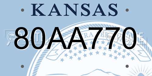 80AA770 Kansas License Plate