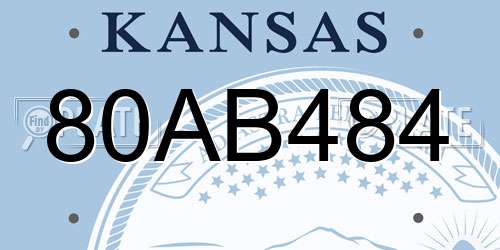 80AB484 Kansas License Plate