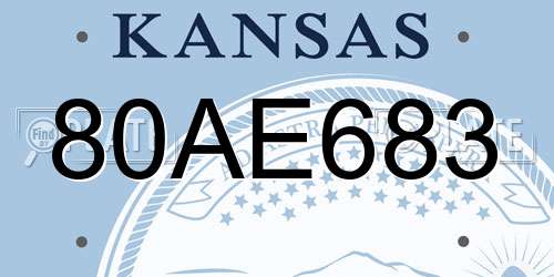 80AE683 Kansas License Plate