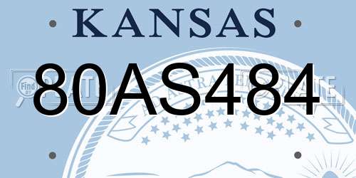 80AS484 Kansas License Plate