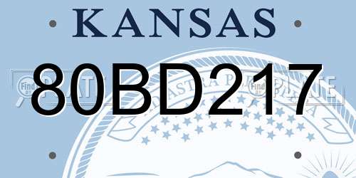 80BD217 Kansas License Plate