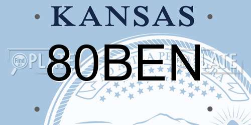 80BEN Kansas License Plate