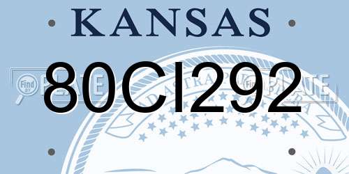 80CI292 Kansas License Plate
