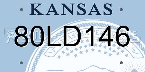 80LD146 Kansas License Plate