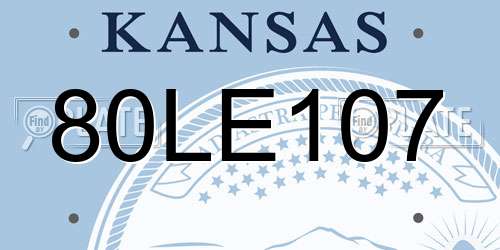 80LE107 Kansas License Plate