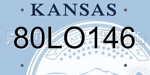 80LO146 Kansas License Plate