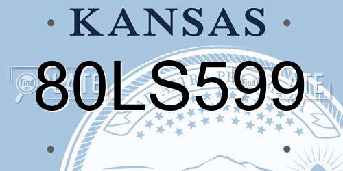 80LS599 Kansas License Plate