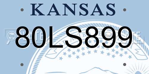 80LS899 Kansas License Plate