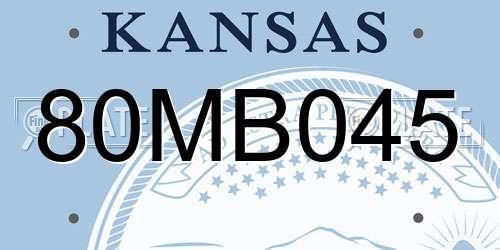80MB045 Kansas License Plate