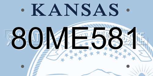 80ME581 Kansas License Plate