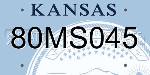 80MS045 Kansas License Plate