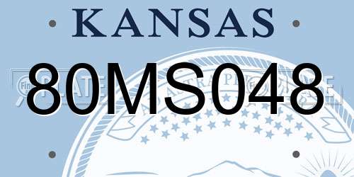 80MS048 Kansas License Plate