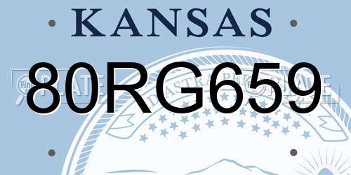 80RG659 Kansas License Plate