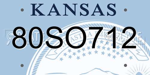 80SO712 Kansas License Plate