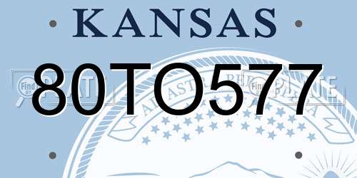 80TO577 Kansas License Plate