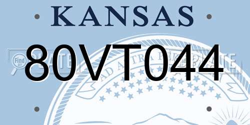80VT044 Kansas License Plate