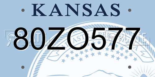 80ZO577 Kansas License Plate