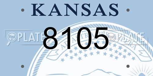 8105 Kansas License Plate