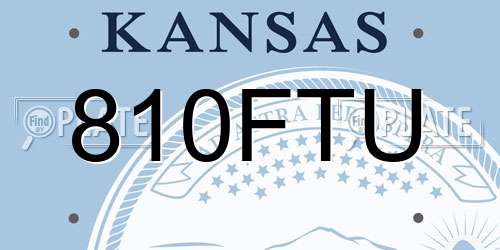 810FTU Kansas License Plate