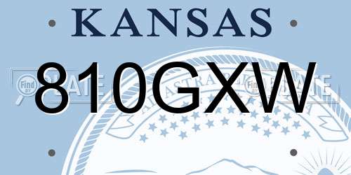 810GXW Kansas License Plate