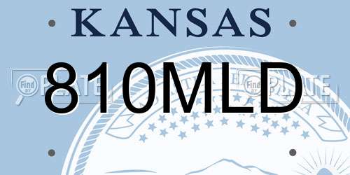 810MLD Kansas License Plate