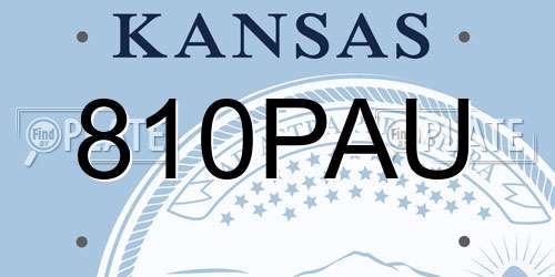 810PAU Kansas License Plate