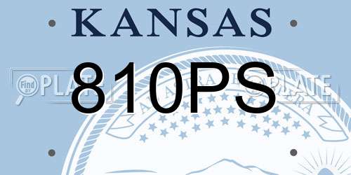 810PS Kansas License Plate