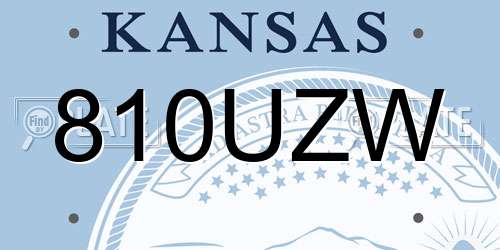 810UZW Kansas License Plate