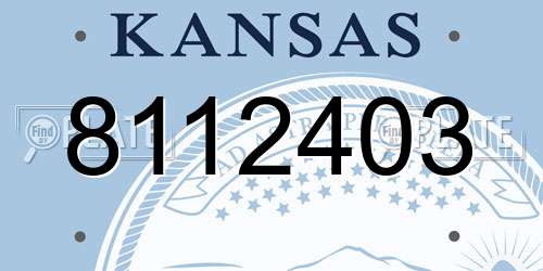 8112403 Kansas License Plate