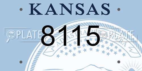 8115 Kansas License Plate