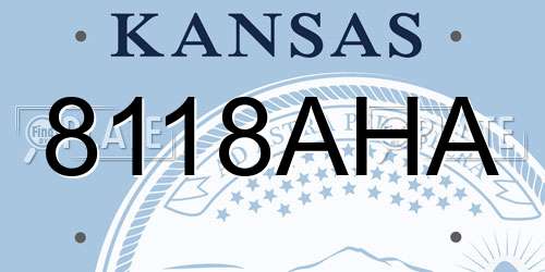 8118AHA Kansas License Plate