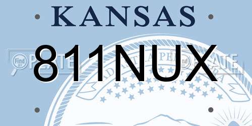 811NUX Kansas License Plate