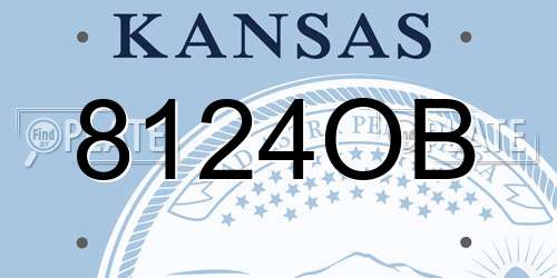 8124OB Kansas License Plate