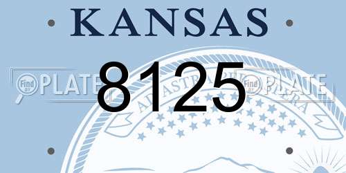 8125 Kansas License Plate