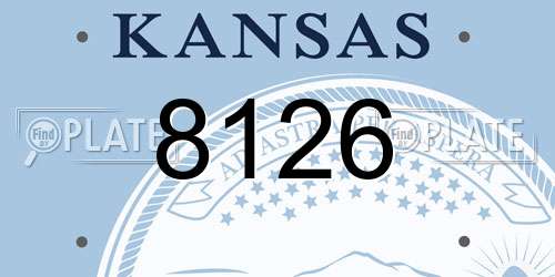 8126 Kansas License Plate