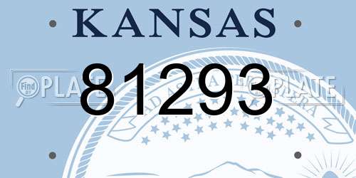 81293 Kansas License Plate