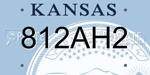 812AH2 Kansas License Plate